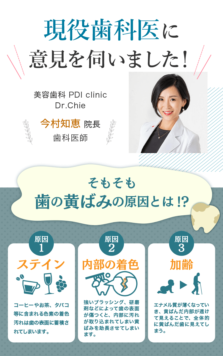 現役歯科医に意見を伺いました！ そもそも歯の黄ばみの原因とは！？