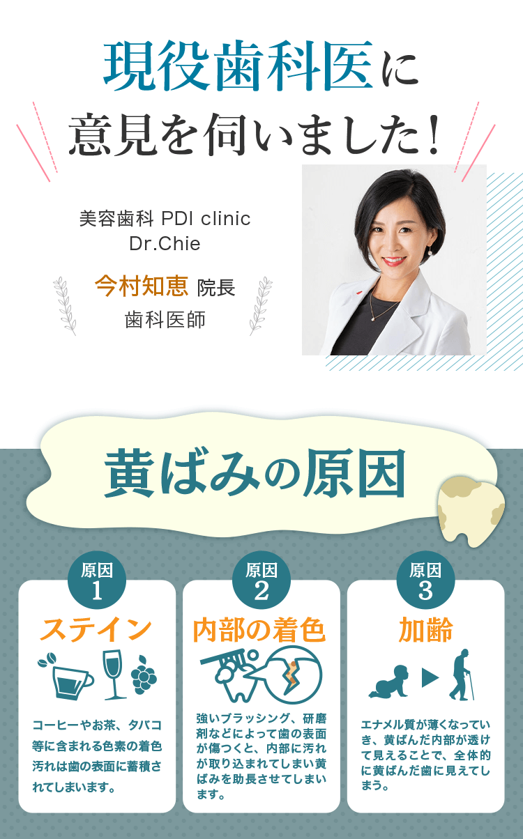 現役歯科医に意見を伺いました! そもそも歯の黄ばみの原因とは!?