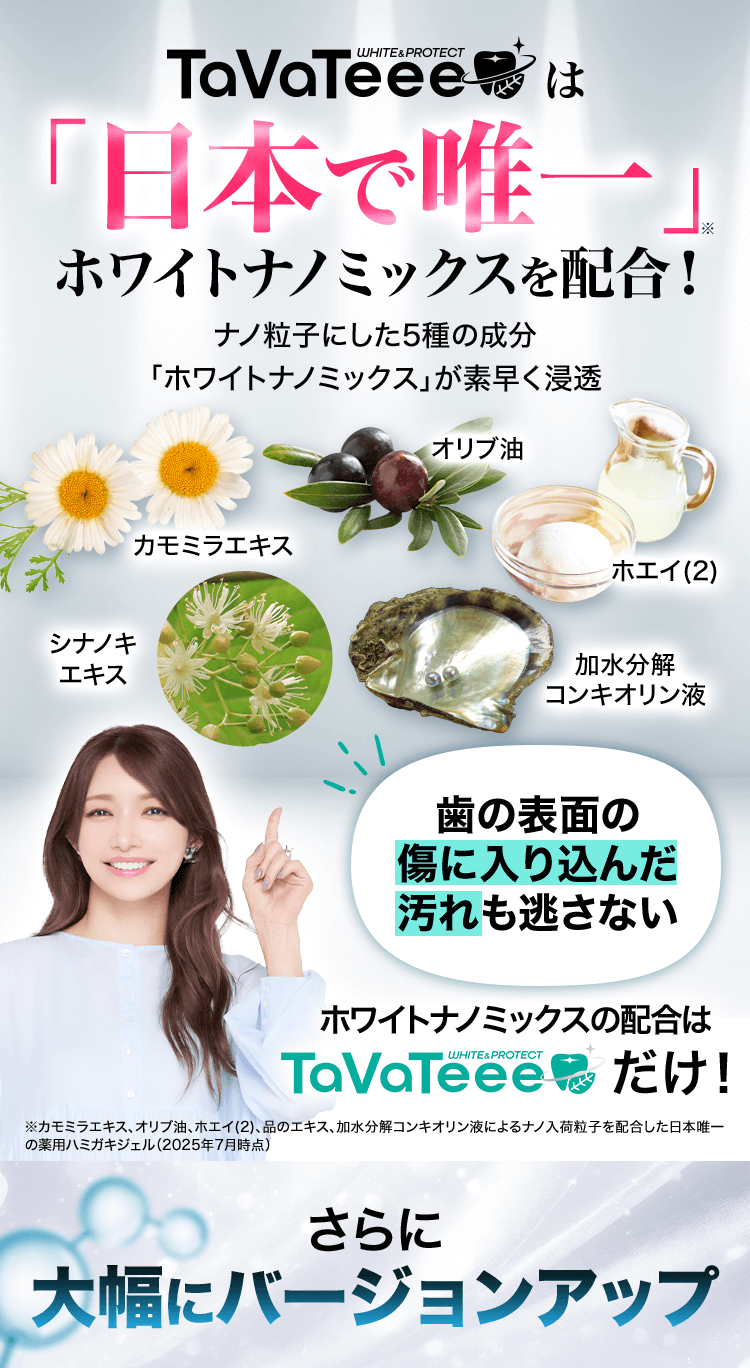 「日本で唯一」ホワイトナノミックスを配合!