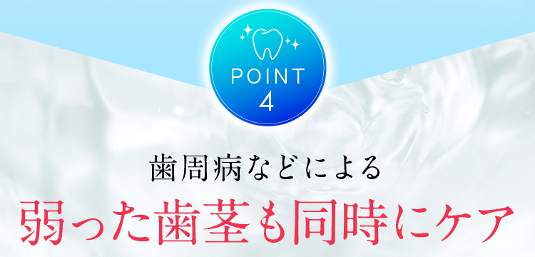 POINT4 歯周病などによる弱った歯茎も同時にケア