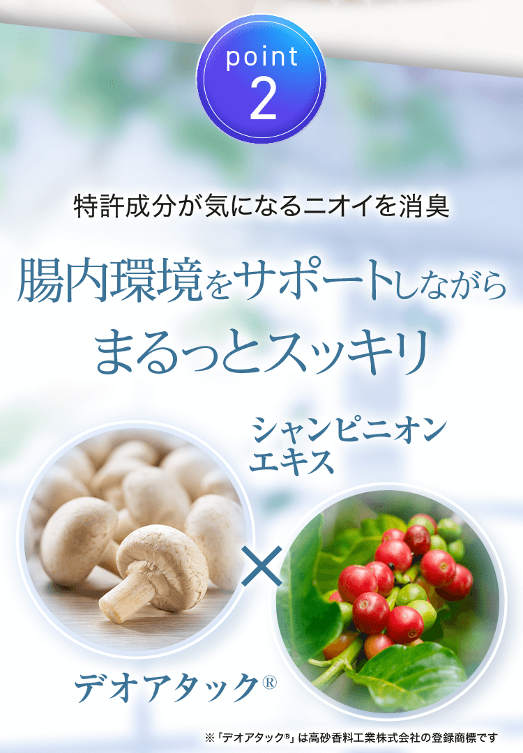 Point.2 腸内環境をサポートしながらまるっとスッキリ